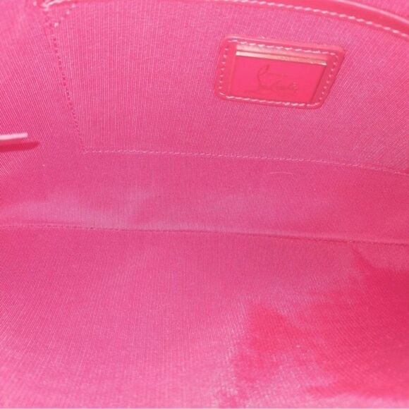 Auth Christian Louboutin Blue Spiked Studded Calfskin Loubiposh Clutch - Picture 8 of 10